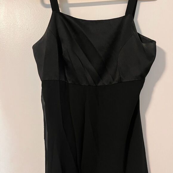 Adrianna Papell Occasions Gown 14 Black Chiffon Organza Bust Formal Retro Glam - Picture 5 of 9